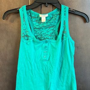 Lace top tank top. Juniors medium